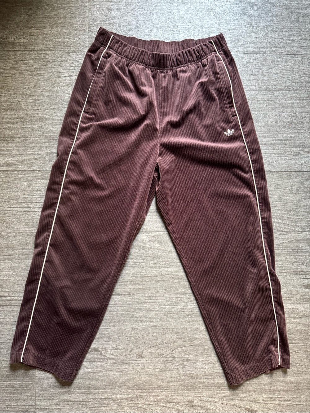 adidas Brown Corduroy Trefoil Pants sz S - Picture 4 of 8